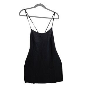 Cotton:On Women's Haven V-Neck Mini Slip Dress Black Minimalist Core Size 8 NWT